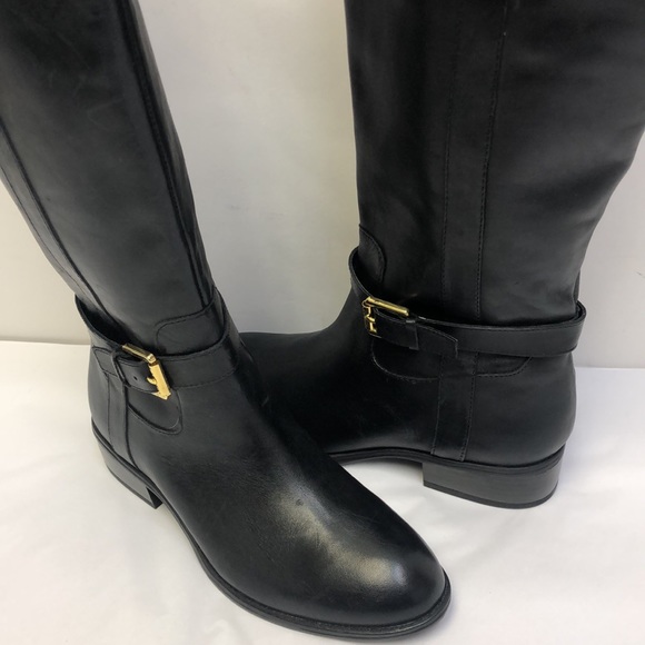 Lauren Ralph Lauren Monica Black Boots Wide calf New 6 B - Picture 2 of 11